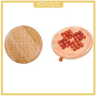 [KOKIYA] Wooden Solitaire Board Game Set IQ Mind Family Game Activity Tabletop Decor