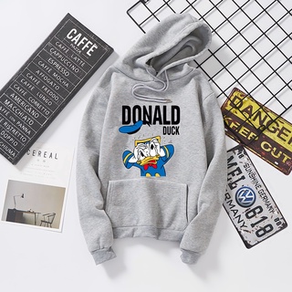 เสื้อกันหนาว มีฮู้ด ลาย Donald Duck เข้ากับทุกการแต่งกาย แฟชั่นฤดูใบไม้ผลิ และฤดูใบไม้ร่วง ของขวัญวันขอบคุณพระเจ้า สําหรับผู้ชาย XY