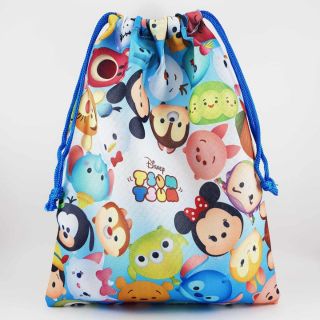 (พร้อมส่ง) Drawstring Bag ถุงหูรูดลาย Disney -  TsumTsum (ใบใหญ่) l แท้ 🇯🇵