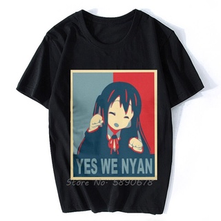 เสื้อยืดแขนสั้น ผ้าฝ้าย พิมพ์ลายอนิเมะ We Nyan K-on Yui สไตล์วินเทจ แฟชั่นฮาราจูกุ สําหรับผู้ชายS-5XL