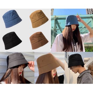 (WZ) หมวกบักเก็ต ทรงปีกแคบสีพื้น Bucket hat