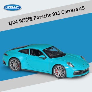 Willy Welly1: 24 Porsche 911 Carrera 4S โมเดลรถยนต์จําลอง ของเล่นสําหรับเด็ก