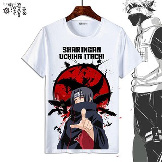 เสื้อยืดขายร้อนAnime T-shirt❣⊕Naruto เสื้อยืดนักเรียนแขนสั้น Ske Uchiha Itachi Kakashi อุปกรณ์ต่อพ่วงเกม Anime ClothesS-