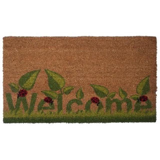 พรมใยมะพร้าว ขอบยาง รุ่น KGDM 191 ขนาด 40 x 70 x 1.5 ซม. สีน้ำตาล พรมเช็ดเท้า Coconut fiber carpet, rubber edge, model K