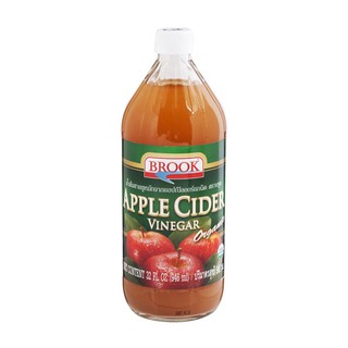 บรูคน้ำส้มสายชูหมักจากแอปเปิ้ลออร์แกนิค 946มล. Brook Organic Apple Cider Vinegar 946 ml.