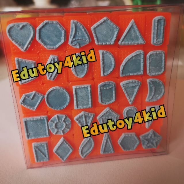 ตรายางรูปทรงเรขาคณิต ทึบ ประ