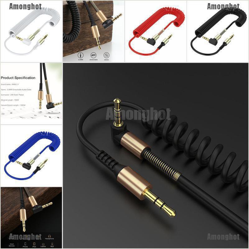 Amonghot 3.5Mm Male To Male Aux Cable Cord LShaped Right Angle Car