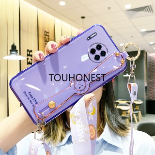 เคส เคสHuawei Mate 10 Pro เคส Huawei Mate 30 Pro เคส Huawei Mate 40 Pro Case Huawei Mate 40 Plus Cute TPU 6D Wrist Strap With Rope Soft Phone Cassing Cover Case สายรัดข้อมือ พร้อมเชือก เคสโทรศัพท์ แบบนิ่ม