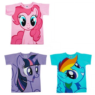 เสื้อยืดคอกลม My Little Pony ลิขสิทธ์แท้ เสื้อคอกลม โพนี่ ม้าโพนี่ ผ้าCotton ผสม Spandex เสื้อยืด คอกลม เสื้อเด็ก ชุดเด็