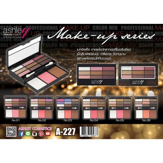 🌟 อายแชโดว์ 9 สี +ไฮไลท์บลัชออน ASHLEY MAKE-UP SERIES A-227