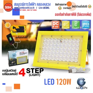 IWACHI ไฟฉุกเฉินโซล่าเซลล์LED USB SOLAR Emergency 120W ปรับแสงสว่างได้ 4 Step