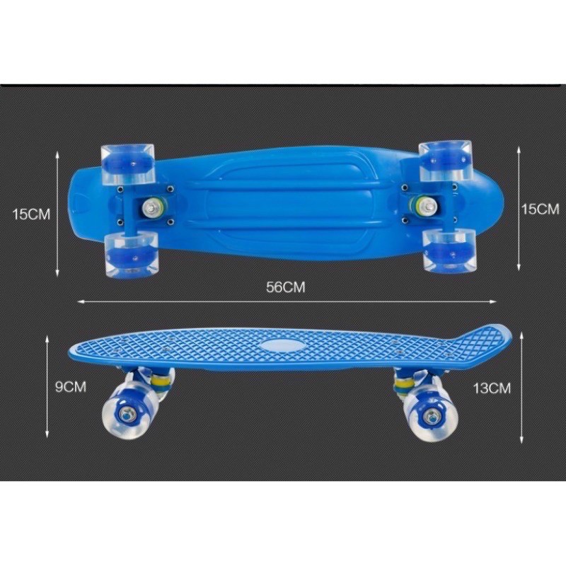 สเก็ตบอร์ด เพนนีบอร์ด  สเก็ตบอร์ดเรโทรทรงปลา  Penny board , Retro Plastic Cruiser Skateboard 🛹🏁 - รูปที่ 3