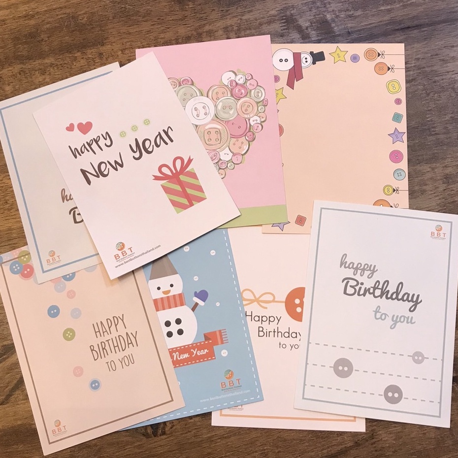 ชุดเซตการ์ด Happy Birth Day &  Happy New Year  (มี 8 แบบ)