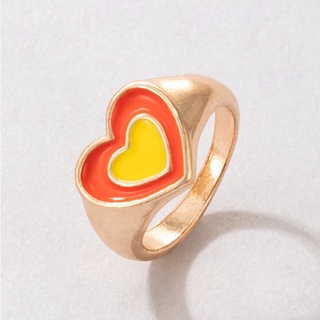 แหวนหัวใจส้ม Orange Heart Design Ring