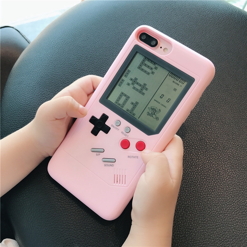 เคสโทรศัพท์ Tetris Gameboy สําหรับ IPhone 6 6S X 7 8 Plus เกมคอนโซลฝาหลัง