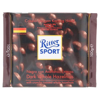 ✨นาทีทอง✨ ริตเทอร์สปอร์ต เพลนช็อกโกแลตผสมเฮเซลนัต 100กรัม Ritter Sports Plain chocolate mix hazelnuts 100 grams