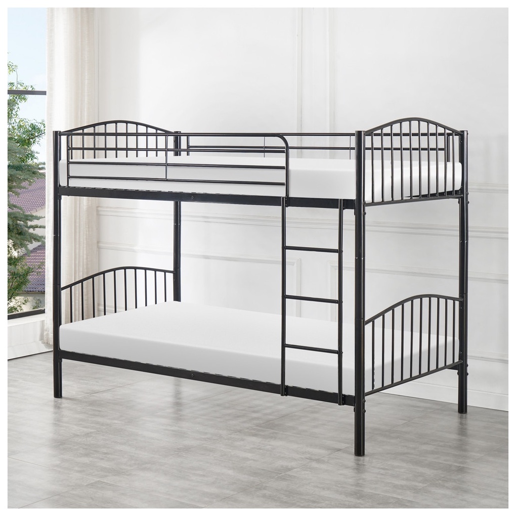 GlobalHouse TRUFFLE เตียงเหล็ก 2ชั้น 3.5ฟุต รุ่น BEEKER สีดำ สินค้าของแท้คุณภาพดี