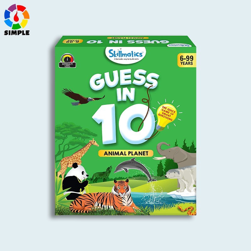 Skillmatics Educational Game : Animal Planet - Guess in 10 (Ages 6-99) | Card Game of Smart Question