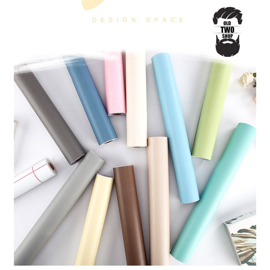 วอลเปเปอร์กาวในตัว สีพื้นเรียบๆ มี18สีให้เลือก 1ม้วนมี10เมตร