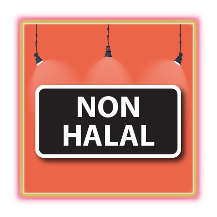 E398 NON HALAL PP SIGN BOARD 100X200MM..สั่งงาน WE ACCEP CUSTOM MAKE ORDER.
