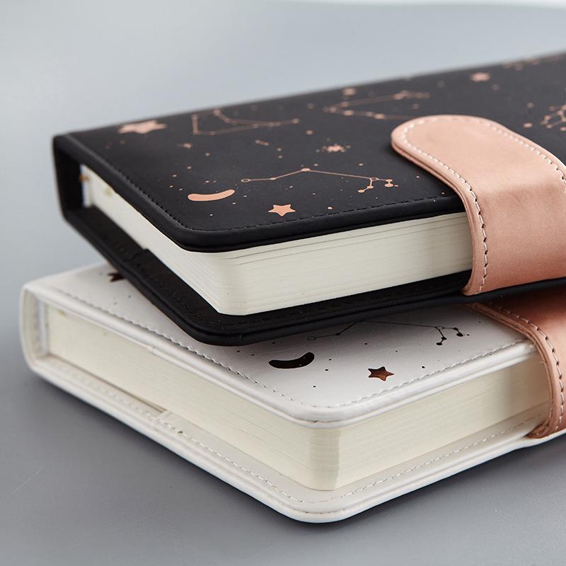 2023 Notebook 256 Pages School Supplies Starry A6 Size School Notebook/Diary/Diary PU Leather Soft Cover Stationery Muji Style Notebook