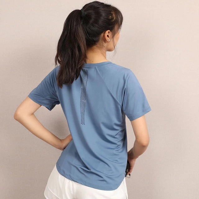 เสื้อยืดตาข่ายแขนสั้น ระบายอากาศ Plus Size S-4XL ผู้หญิง thumbnail 5