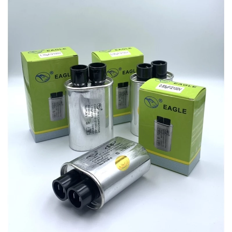คาปาซิเตอร์ ไมโครเวฟ 0.85-1.10uf คอนเดนเซอร์ ไมโครเวฟ (ขั้วขาใหญ่ 6mm.)