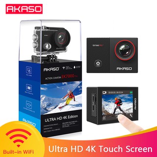 akaso ek 7000 pro กล้องแอคชั่น 4k/25 fps 16 mp กันน้ํา พร้อมหน้าจอสัมผัส  2 นิ้ว สามารถปรับมุมได้ 40 เมตร