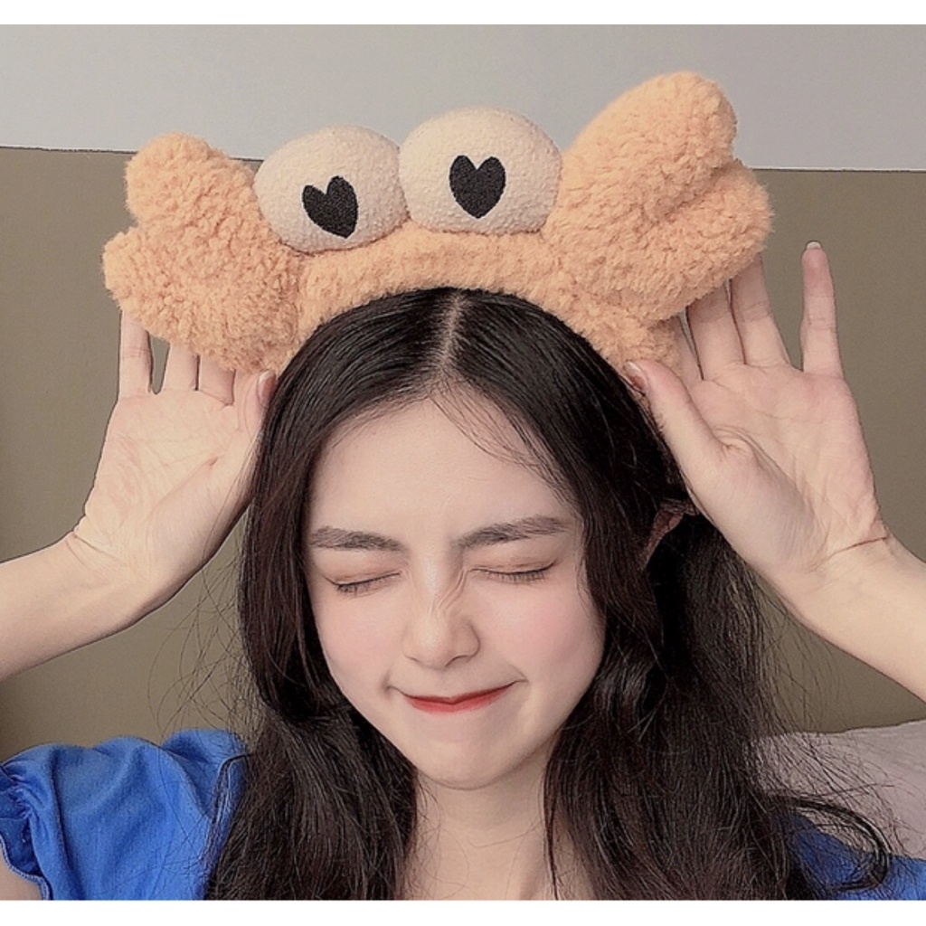 ที่คาดผม ลายกล้ามปู การ์ตูนลายปูน่ารักๆ ตุ๊กตาสไตล์เกาหลี ผ้านิ่มๆ เเฟชั่นเกาหลี แบบแถบคาดศีรษะ