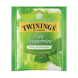 ชาอังกฤษ 2 กรัม (กล่อง25ซอง) ทไวนิงส์ Pure Peppermint English tea 2 grams (box 25 sachets) Twinings Pure Peppermint