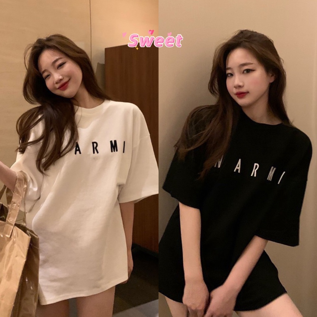 เสื้อเชิ้ต NARMI หวาน - โอเวอร์ไซส์ - ลายสวยเรียบน่ารัก สไตล์เกาหลี เสื้อยืดเนื้อนิ่ม แขนสั้น แฟชั่น