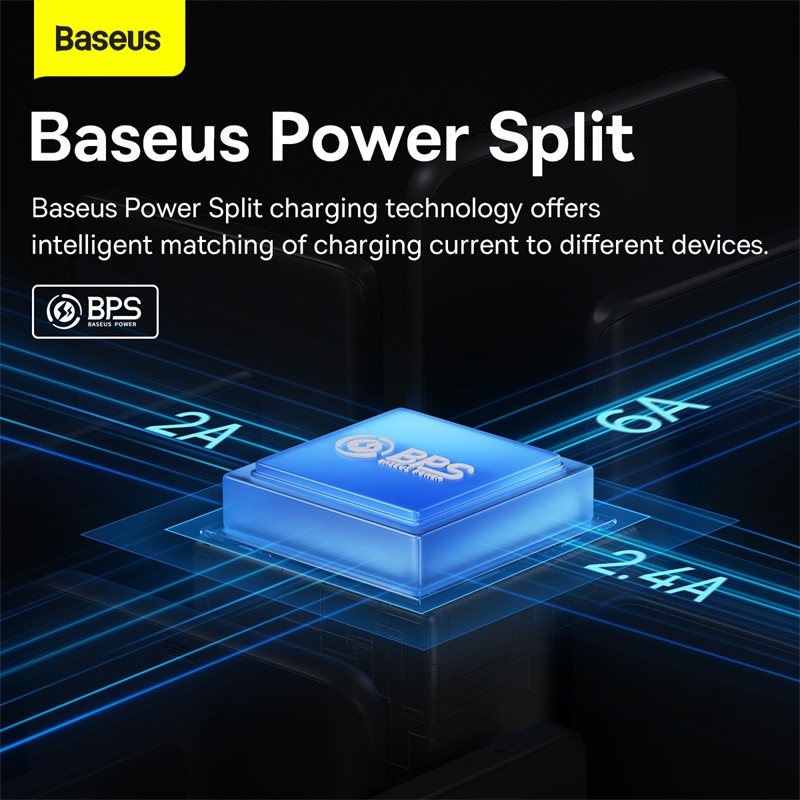 Baseus แฟลชไดรฟ์ อินพุตคู่ 100w และเอาท์พุตสามขา รองรับ QC18W สายข้อมูลสามเส้น PD 20W/PD 18W U + C เป็น M + L + C 1.2 ม.