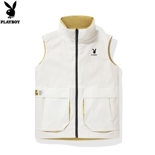 PLAYBOY Spring New Double-sided Wear Fashion Vest Standing Collar Vest