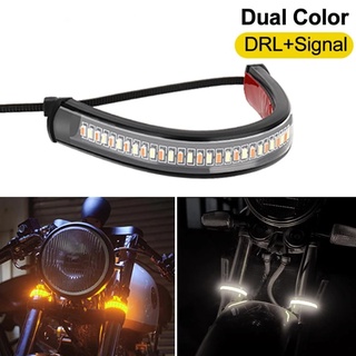 1 ชิ้น 12V LED รถจักรยานยนต์ ไฟเลี้ยว ไฟท้าย DRL สีเหลือง สีขาว ไฟกระพริบ แถบไฟ สําหรับอุปกรณ์เสริม Moto