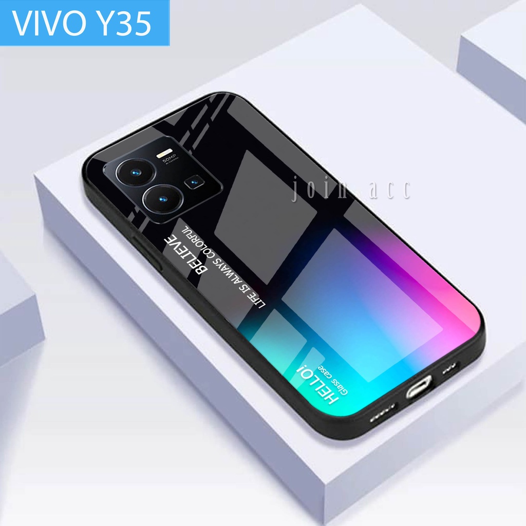 [A17] เคส Vivo Y35 / เคส Vivo Y35 Glitter Glass Softcase / เคสโทรศัพท์ Vivo Y35 / เคส Vivo Y35