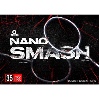 Apacs NANO SMASH แร็คเก็ตแบดมินตัน เนื้อแมตต์ สีดํา สําหรับคริสต์มาส