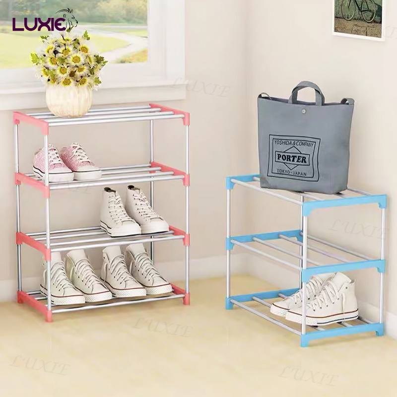 LUXIE ชั้นวางรองเท้า สแตนเลส โครงสร้างแข็งแรง ที่วางรองเท้า 3ชั้น/4ชั้น สินค้ามีหลายแบบ