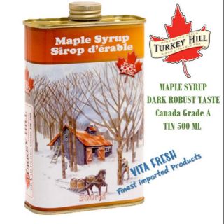 MAPLE SYRUP 500 ml เมเปิ้ล ไซรัป 100% PURE MAPLE SYRUP DARK ROBUST TASTE GRADE A