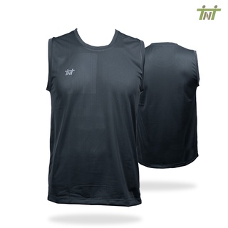 TNT เสื้อวิ่ง Vest runner แขนกุด สีเทา ผ้ากีฬา OFR08 ย้อม 2 ด้าน เบา ระบายอากาศดี