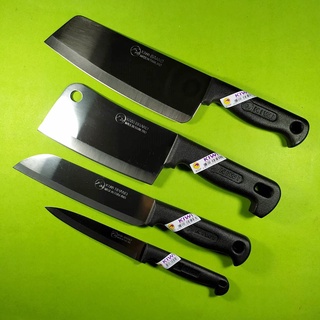 มีดทำครัวยกชุด 4 เล่ม ตรากีวีใบมีดสแตนเลสไม่เป็นสนิมด้ามพลาสติกอย่างดี Chefs Knives Kiwi set 4 pcs no.195 477 211p 830p