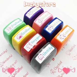 ✦LUCKY✦ English Commentary Stamp DIY Teaching stamp Reward Seal Self-ink Photosensitive Chapter Children Toy Stamps Office &amp; School Supplies Scrapbooking Stamper Kids Seal Encouragement