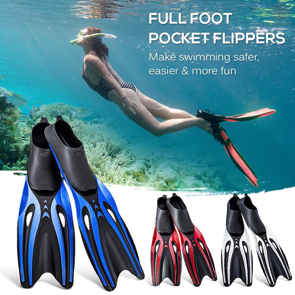 Og Adult Long Snorkeling Fins Full Foot Pocket Flippers Light Swim Fins 