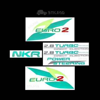 (ขายเป็นชุด) สติ๊กเกอร์ ติดแผงหน้า ติดประตู EURO2 NKR 2.8 TURBO DIRECT INJECTION POWER STEERING ISUZU NKR STICKER