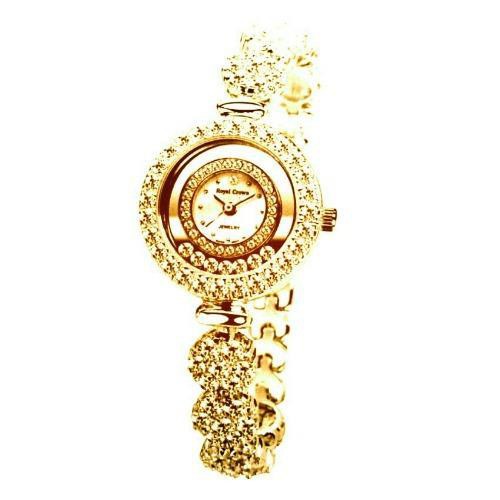 Royal Crown นาฬิกาสำหรับสตรี Ping Gold สายสแตนเลสประดับเพชร รุ่น 5308-b21 (Gold)