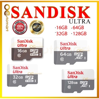 Sandisk การ์ดหน่วยความจํา MicroSD 16GB หรือ 32Gb หรือ 64GB หรือ 128GB Class 10 Ultra A1