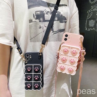 เปิดเครื่องรูด OPPO Realme X3 SuperZoom X50 Pro C21Y C25Y C35 R15 R17 Pro R11S R9S plus เคสโทรศัพท์ Soft TPU Case เคสป้องกัน Decompression Pinch Cartoon Cute Cat Paw Dinosaur Totoro Coin Purse เคสซิลิโคน