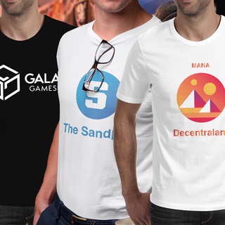 ผ้าโคดดี เสื้อยืด บิทคอยน์ รวมเหรียญ Metaverse Bitcoin Sand Mana Gala Cotton 100% เสื้อดำ ได้ทั้งหญิงและชาย 3xl 4xl 5xl