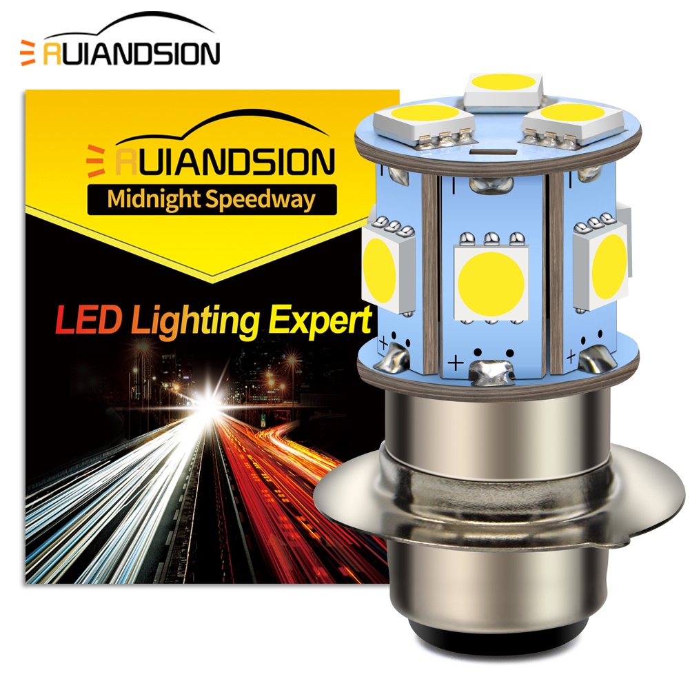 Ruiandsion P15D H6M ไฟหน้ารถจักรยานยนต์ สว่างมาก 6V-30V LED มอเตอร์ไซด์ สกูตเตอร์ ไฟตัดหมอก Moto DRL ไฟสีขาว