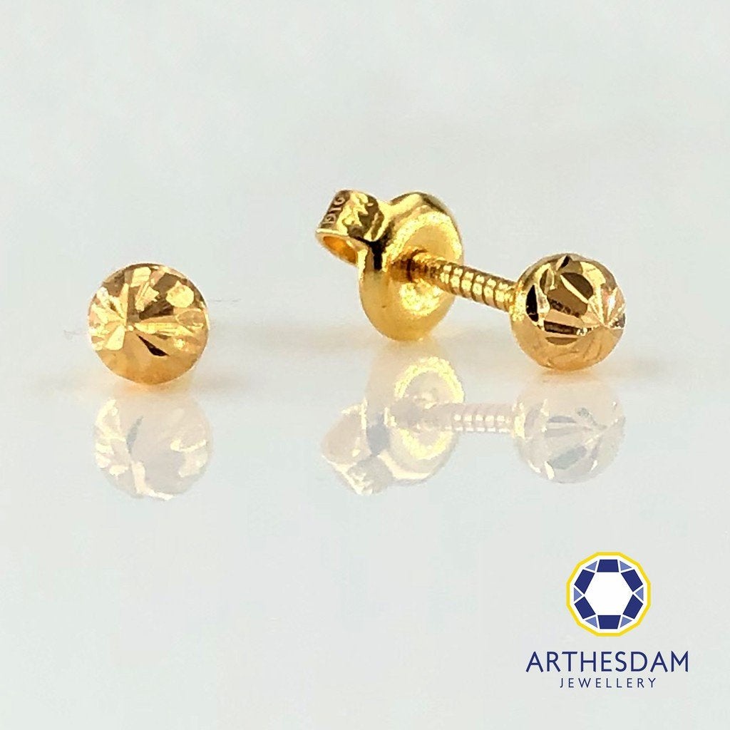 Arthesdam Jewellery 916 Gold Sparkling Ball Earrings [ต่างหู]