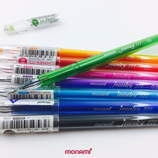 Monami jewelry 777 gel ink pen 0.5 mm. I ปากกาหมึกเจล สีหมึกตามตัวด้าม